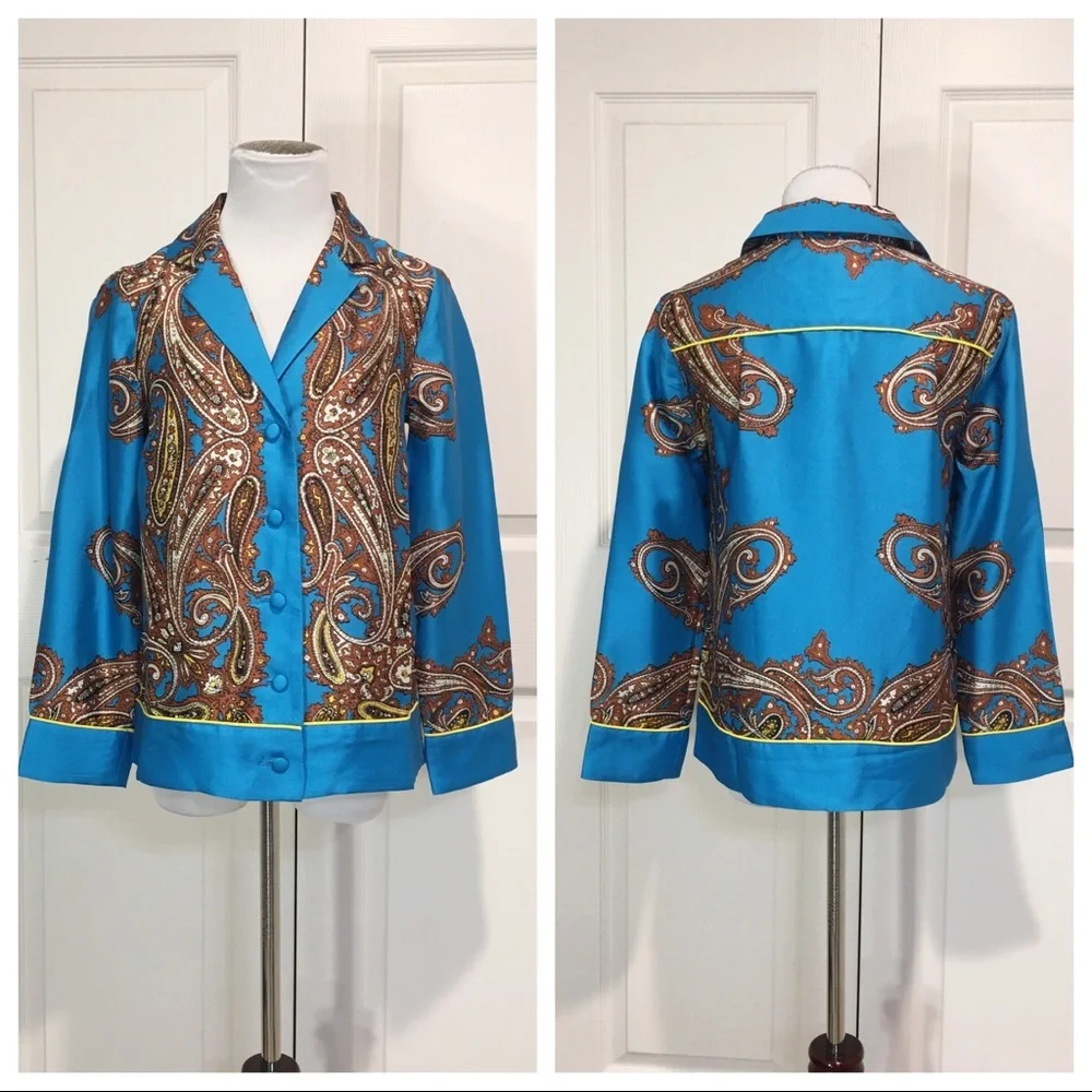NWT! J Crew Drapey button-up shirt paisley print